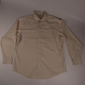 Brooks Brothers Men's 17.5 36/37 Light Yellow Non-Iron Slim Fit Dress Shirt